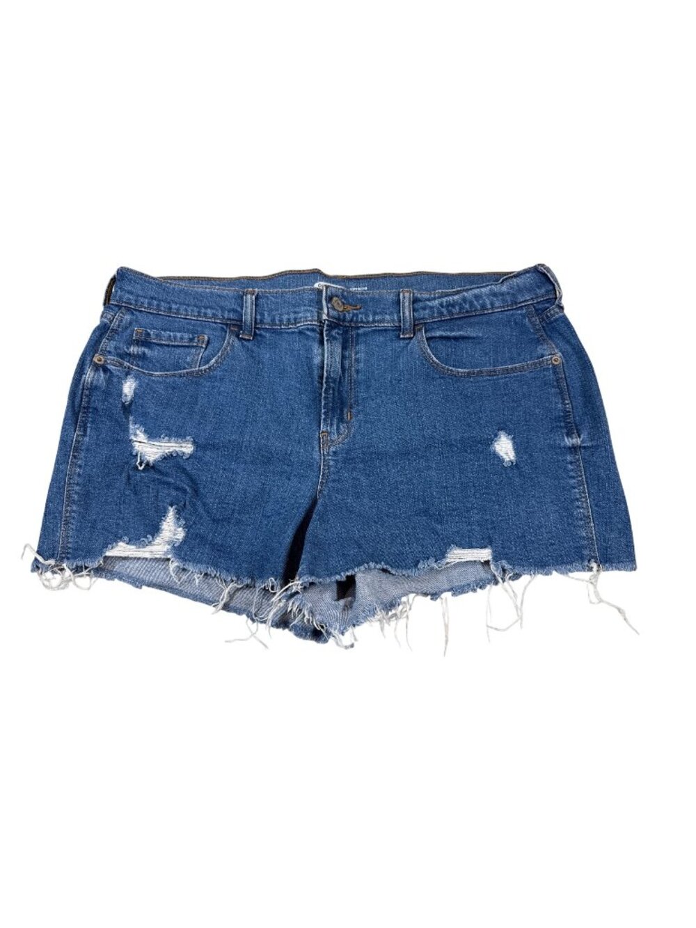 Old Navy Womens Boyfriend Mid-Rise Distressed Jean Shorts Size 12 (K610)